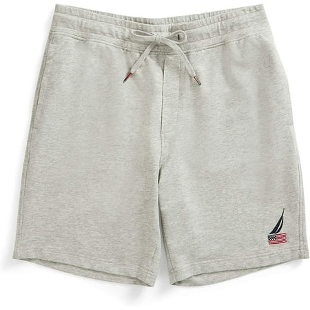 Nautica Men's French Terry Lounge Short American Flag | Grey Heather Medium
