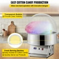 thumbnail image 3 of KFFKFF Electric Commercial Cotton Candy Machine 21" Acrylic Clear Plastic Cotton Candy Cover for Floss Maker, Clear, 3 of 9