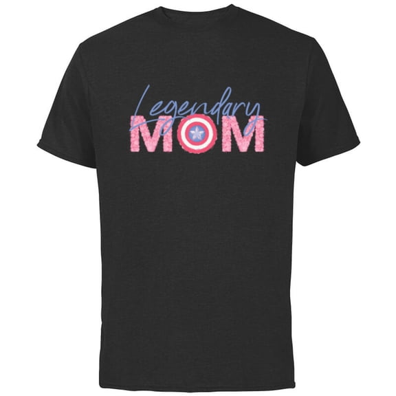 Marvel Captain America Legendary Mom - Short Sleeve Cotton T-Shirt for Adults - Customized-Black