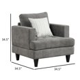 thumbnail image 5 of Lae 35 Inch Sofa Chair- 1 Throw Pillow- Tufted- Gray Chenille Upholstery, 5 of 5