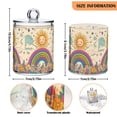thumbnail image 5 of Yayeee 4 Pack Qtip Holder Bathroom Cotton Swab Canister with Lid Clear Dispenser Set, Beige Rainbow, 5 of 6
