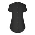 thumbnail image 6 of Women's Short Sleeve Tops Summer Casual Knit Loose Flowy Curved Hem Crew Neck Shirts Soft Breathable Blouses (2XL, Black), 6 of 7