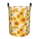thumbnail image 1 of Balery White Marble Pattern Sunflower Cesta de ropa redonda con asas, impermeable, independiente, para ropa, juguetes, dormitorio y familia-Medium, 1 of 6