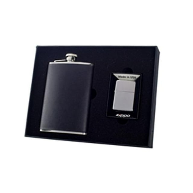 Visol VSET50-1145-250 Ano 8oz Flask & Zippo Lighter Gift Set