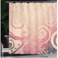 thumbnail image 3 of Ambesonne Modern Shower Curtain, Floral Swirls Leaves Print, 69"Wx75"L, Pastel Pink, 3 of 4