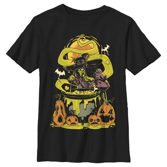 Boy's Lost Gods Halloween Witches' Brew Scene Graphic Tee Black X Large