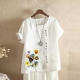 thumbnail image 2 of Camisetas de Manga Corta para Mujeres, Camiseta de Manga Corta Impresa Casual Hecha de 95% Poliéster 5% Spandex para Todas las Estaciones, Camisetas de Manga Corta para Mujeres, 2 of 6