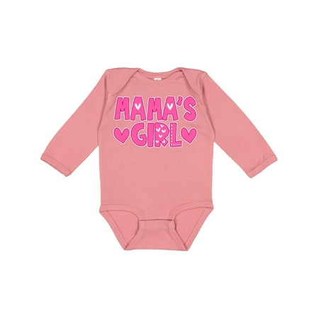 

Inktastic Mama s Girl Pink with Hearts Girls Long Sleeve Baby Bodysuit