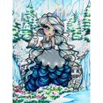 thumbnail image 2 of Cuadros Decorativos Kits de pintura de diamante de niña de hielo de pelo rizado Taladro redondo completo 40x50cm (sz2035) Ehuebsd embutido en tela, 2 of 8
