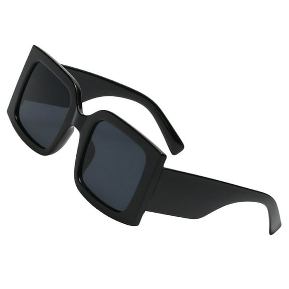 HEATSHAKING 1Pcs Square Glasses Black Plastic UV Protection For Women Outdoor Travel