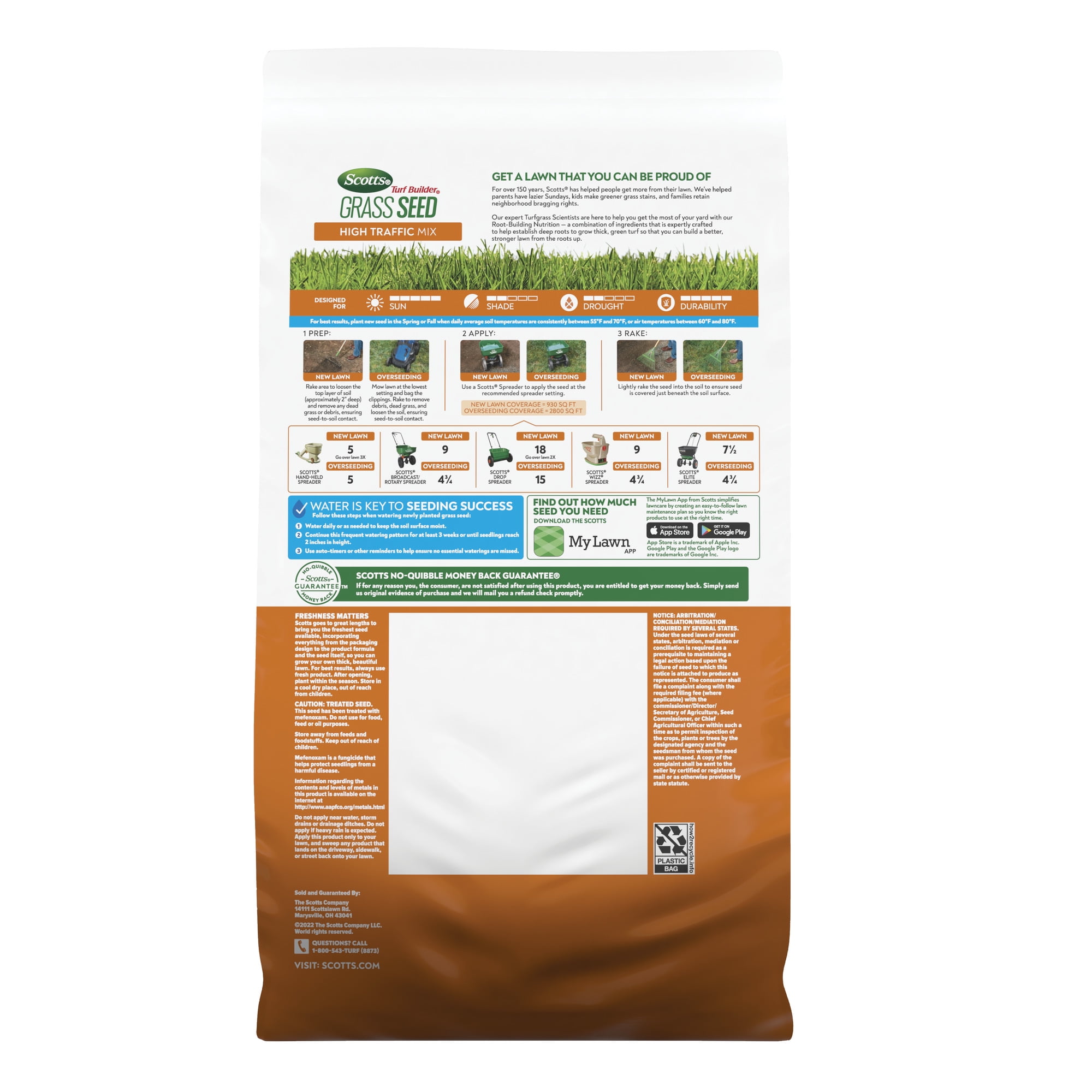 Scotts Turf Builder Grass Seed High Traffic Mix, 5.6 lbs.