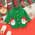 thumbnail image 5 of SGMVNU Boys Girls Christmas Sweater Cardigan Xmas Tree Pattern Knit Sweaters Long Sleeve Button Fall Winter Toddler Kids Knitwear(y1202_2-Green, Size 2-3 Years), 5 of 9
