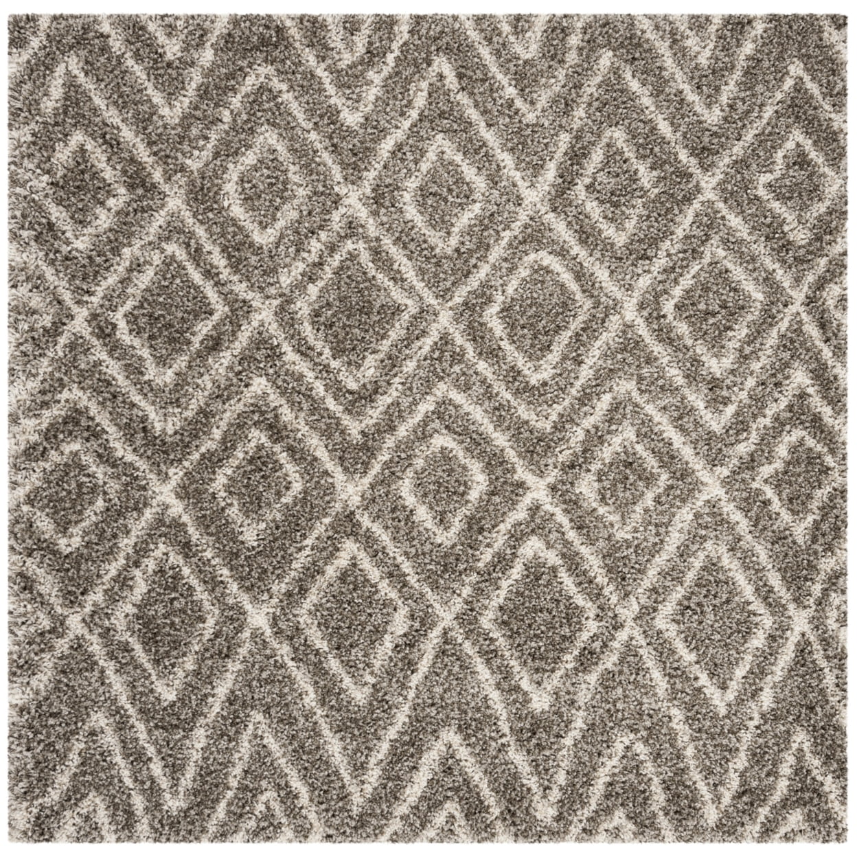 SAFAVIEH Hudson Augustine Geometric Shag Runner Rug, Grey/Ivory, 2'3" x 8'
