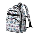 thumbnail image 2 of Baseballs and Helmets White Pattern Backpack for School, Cute School Bag with Adjustable Shoulder Straps and Padded Back, 15.25"x11.5"x5.25", 2 of 5