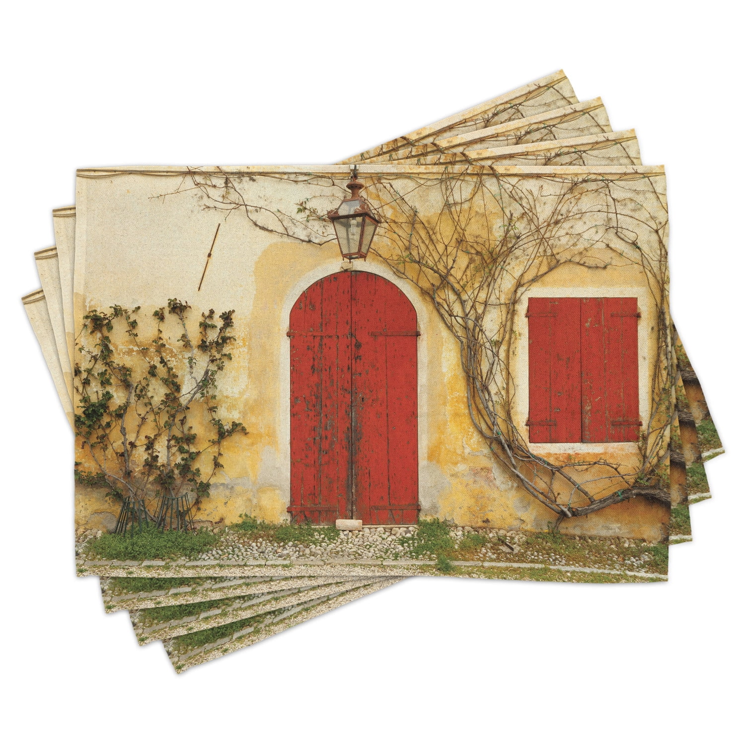 Shutter Mat Shutters Placemats Set of 4 Doorway with Blinded Door and Window to the ...