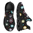thumbnail image 1 of Zapatos planos con estampado de dientes enrejados de dibujos animados para mujer, zapatillas informales de malla transpirable para mujer, 1 of 6