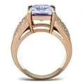 thumbnail image 3 of IP Rose Gold(Ion Plating) Stainless Steel Ring with AAA Grade CZ in Light Amethyst for Women Light Amethyst Stone Color Style TK1490 Size 7, 3 of 4