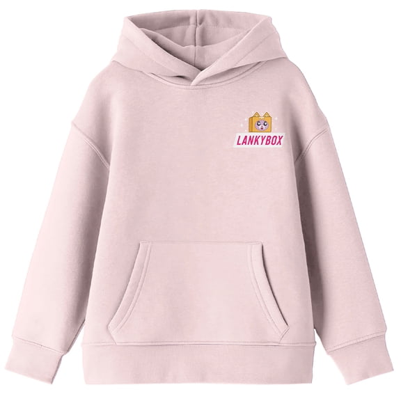 Lanky Box Boxy & Foxy Front & Back Graphics Girl's Cradle Pink Long Sleeve Hooded Sweatshirt-8