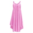 thumbnail image 4 of LINGLANG Women's V Neck Ice Silk Slip Nightgown Spaghetti Strap Satin Like Sleep Dress Soft Lightweight Breathable Summer Lounge Nightshirt Elegant Comfortable Homewear Sleepwear, 4 of 4