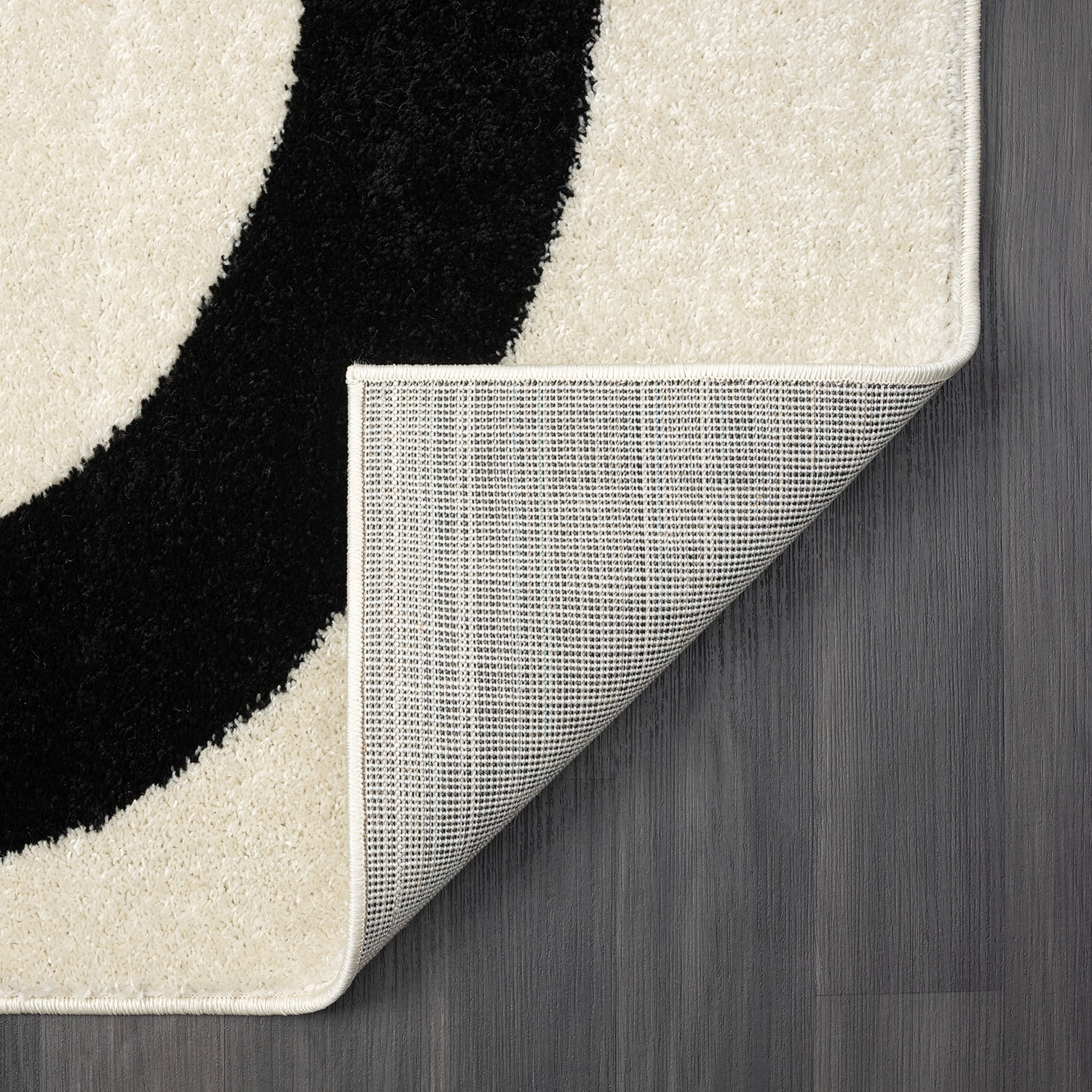 Abani Deco Collection Area Rug Mid Century Modern Bedroom Living Room Decor Floor Rug 8 x 10 Cream Black