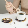 thumbnail image 6 of Pofeuu Clear Sky Cute Sunflower Panda Print Leather Coasters Set of 6, Round Cups Mugs Mat Pad for Home Kitchen Heat Resistant Drink Coasters,Octagon, 6 of 7