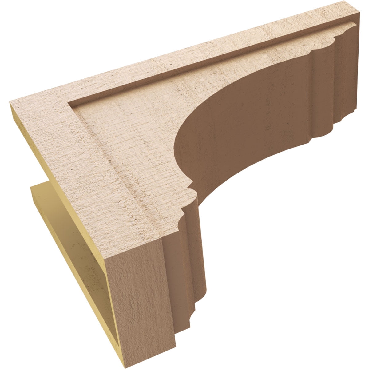 9"W x 27"D x 18"H Classic Warren Rough Cedar Woodgrain TimberThane Corbel, Primed Tan