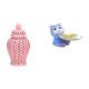 thumbnail image 1 of Tarro de cerámica para jengibre,Jarrón de cerámica con jengibre y arreglo floral,Jarrón decorativo de porcelana con tapa,Figura de oso,Bandeja para gatos Bandeja para dulces para gatos, 1 of 8