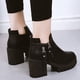 thumbnail image 5 of NECHOLOGY Botas Mujer Adulto Femenino Zapatos Botines para mujer Botas de tacón grueso clásicas a la moda para otoño e invierno, botines de tacón con cremallera lateral para mujer (Black, 7.5), 5 of 7