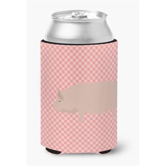 Welsh Pig Pink Check Can or Bottle Hugger