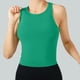 thumbnail image 4 of Tops Verdes Oscuros para las Mujeres Alta Elasticidad Nervadura sin Costuras Top Deportivo con Acolchado, Tops de Punto Blanco para las Mujeres, 4 of 9