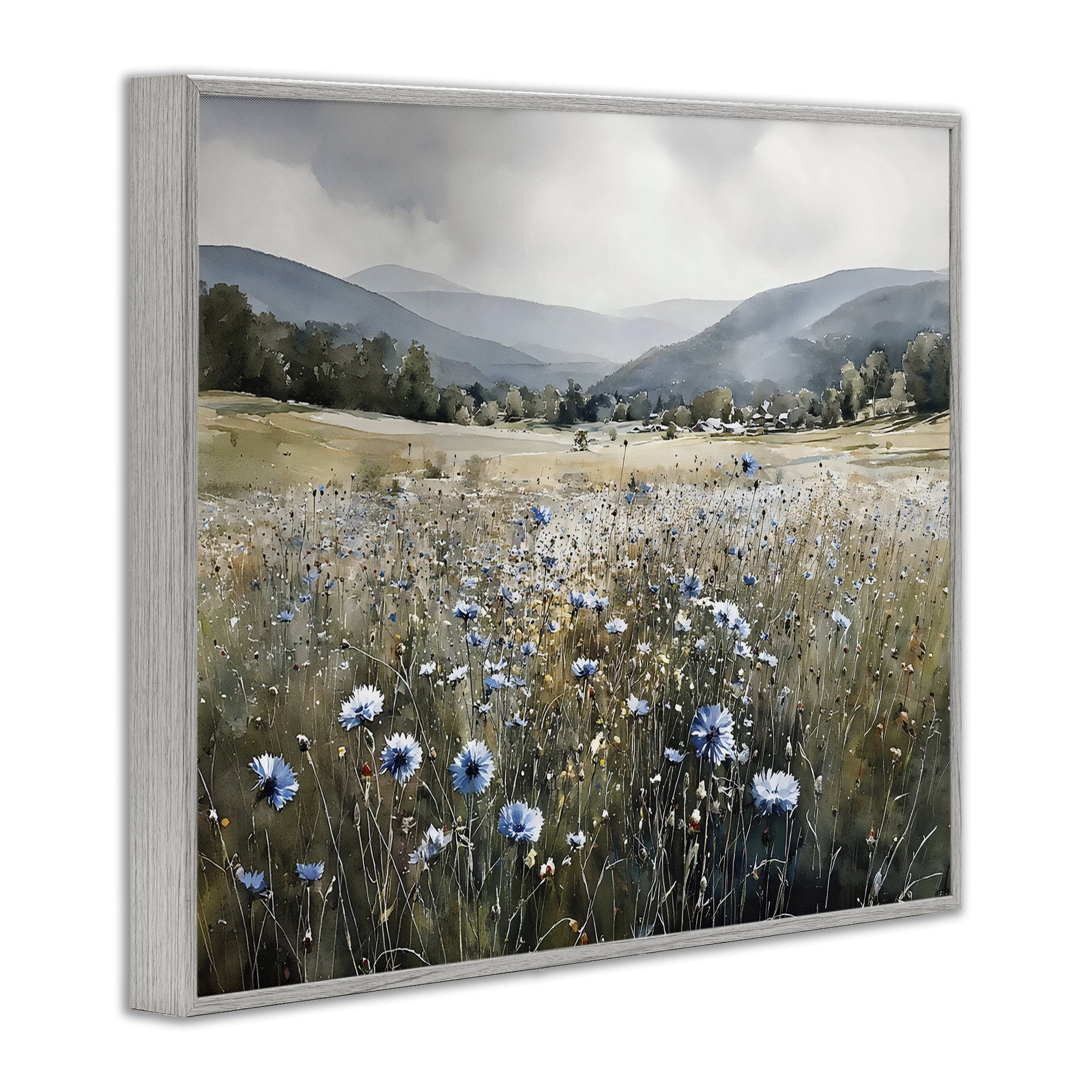 Stupell Industries Sapphire Speckled Fields Gray Framed Giclee Art, design by Franklyn Gregory