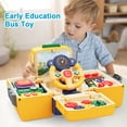 thumbnail image 4 of HONGTUO School Bus Toy with Sound and Light Simulation Steering Wheel Driving Toy Toddlers School Bus Toys with Music Education Knowledge Simulate school scenes Gift for 1-3-5 Boys & Girls, 4 of 7