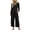 Black, variant on Women's One Piece Button Up Jumpsuits Casual Loose Comfy Waffle Knit Long Sleeve Henley Collar Baggy Wide Leg Pants Rompers Hot Pink S