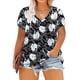 thumbnail image 2 of Camisa de manga corta con cuello en V,Top de gran tamaño con manga de pétalo para mujer, Top de manga de pétalo de gran tamaño, rendimiento finamente ajustado, 2 of 2