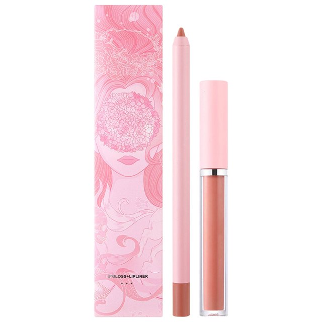 Rouges à Lèvres pour Femmes Imperméables à Crochet Ligne Stylo Rouge à Lèvres Stylo Moussant Crayon Contour des Lèvres Qui Ne Déteint Jamais Brillant à Lèvres 2 en 1 Boîte Tout-en-1 Brillant à Lèvres Imperméable Longue Tenue