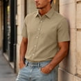 thumbnail image 7 of Trgacdwlo S-5XL Light Green Mens Button Down Shirt Collared Short Sleeve Men's Dress Shirts Big and Tall Summer Vacation Business Casual Shirts for Men, 7 of 7