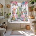 thumbnail image 4 of Spring Gnomes Kitchen Curtains 63 Inch Length, Colorful Flowers Watercolor Butterfly Floral Plant Tiers Curtains for Living Room Berdoom, Light Filtering Drapes Window Treatment 2 Panels 42"Wx63"L, 4 of 8
