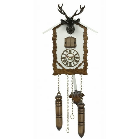 Quartz Cuckoo Clock with music and deer head, brown TU 360/20 QM braun