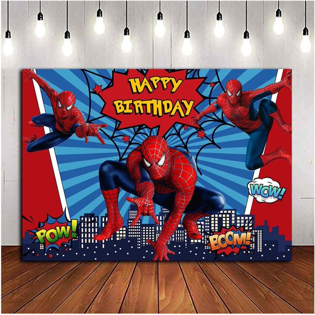 8x6FT Spiderman Photography Backdrops Superhero City Theme Photo ...