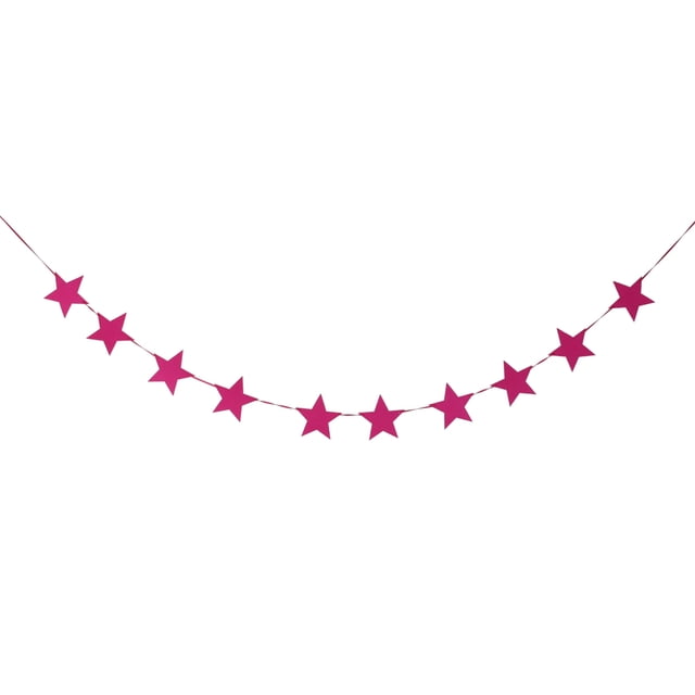 10pcs Bandera Banderín Estrellas Colgante Fucsia Decoración para Hogar Colco Banner móvil Felt