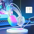 thumbnail image 2 of AMERTEERSurround Casque de Jeu Filaire à Son Rond avec Interface USB, Éclairage RVB et Microphone Détachable pour une Expérience de Jeu PC Immersive, 2 of 7