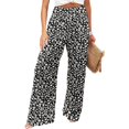 thumbnail image 3 of Women Summer High Waisted Cotton Linen Palazzo Pants Wide Leg Long Lounge Pant Dressy Long Lounge with Pockets, 3 of 6