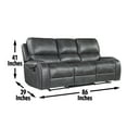 thumbnail image 3 of Steve Silver Keily Gray Faux Leather Manual Recliner Sofa, 3 of 10
