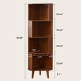 thumbnail image 3 of Maydear 4-Tier Corner Bookshelf Bamboo Corner Bookcase, Mid Century Modern Corner Bookshelf Free Standing Corner Shelf Corner Standing Shelf for Living Room, Bedroom, Home Office, Kitchen, 3 of 7