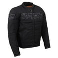 thumbnail image 2 of Milwaukee Leather MPM1730 Black Padded Textile Motorcycle Jacket for Men w/Reflective Skulls - All Season Motorcycle Jacket - Small, 2 of 4
