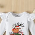 thumbnail image 4 of 3PCS Newborn Infant Baby Girls Christmas Clothes Long Sleeves Ruffle Top Clothes Set Deer Print Pants Outfits, 4 of 10