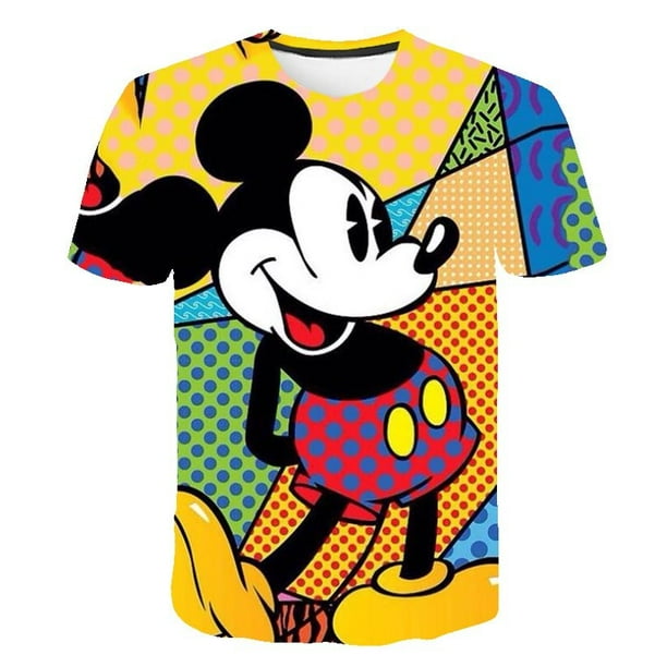 Camisetas Kawaii de Mickey Mouse para niñas, camisetas con estampado de dibujos animados, camisetas de manga corta de verano de la serie Disney, camisetas de 1 a 14 años de edad, 6 meses Gao Jinjia LED