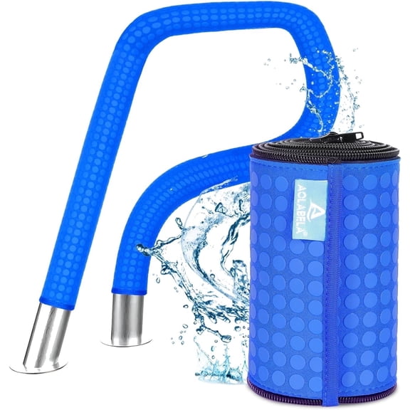 Aolabela 6 ft Blue Zippered Neoprene Pool Handrail Cover, Slip-Resistant Pool Safety Rail Grip
