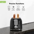 thumbnail image 2 of LONGDEEM 2-Slice Toaster Wide Slot - 6 Shade Settings, Removable Tray - Black, 2 of 7