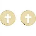thumbnail image 2 of FB Jewels 14K Yellow Gold Pair Polished Pierced Cross Stud Earrings With Backs, 2 of 2